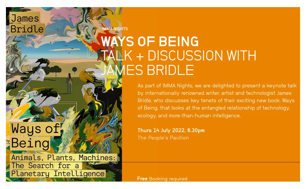 Ways of Being; in conversation with James Bridle for IMMA Nights