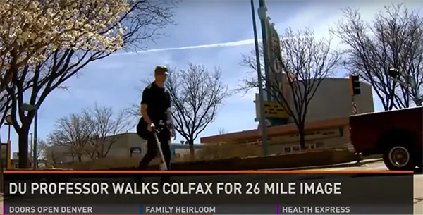 Channel  9 News: DU Professor Walks Colfax for 26 mile image