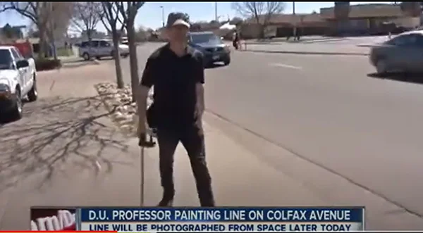 Channel 7 News: DU Professor Painting Line on Colfax Avenue