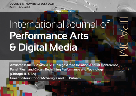 cover of flesh and circuit, affiliated issue of the international journal of performance art and digital media